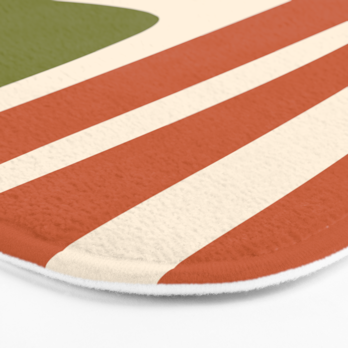 Midcentury Modern Abstract Kwaito Pattern in Mid Century Colors on Cream Bath Mat Gallery Image 3