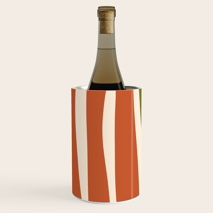 Midcentury Modern Abstract Kwaito Pattern in Mid Century Colors on Cream Wine Chiller Gallery Image 2