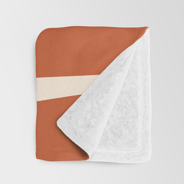 Midcentury Modern Abstract Kwaito Pattern in Mid Century Colors on Cream Throw Blanket Gallery Image 3