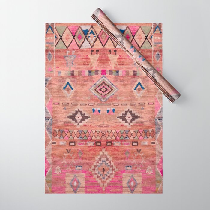 Traditional Moroccan Berber Rug Design Wrapping Paper Gallery Image 1