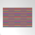 Mixed Stripes Pattern IX Retro Rainbow Welcome Mat Gallery Image 1