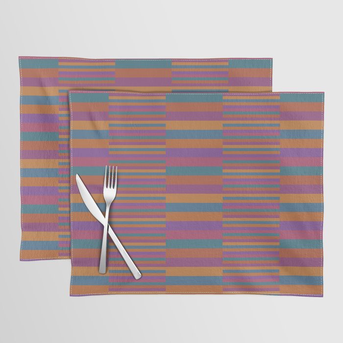 Mixed Stripes Pattern IX Retro Rainbow Placemat Gallery Image 1