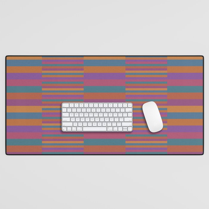 Mixed Stripes Pattern IX Retro Rainbow Desk Mat Gallery Image 1