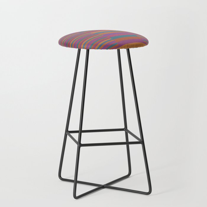 Mixed Stripes Pattern IX Retro Rainbow Stool Gallery Image 1
