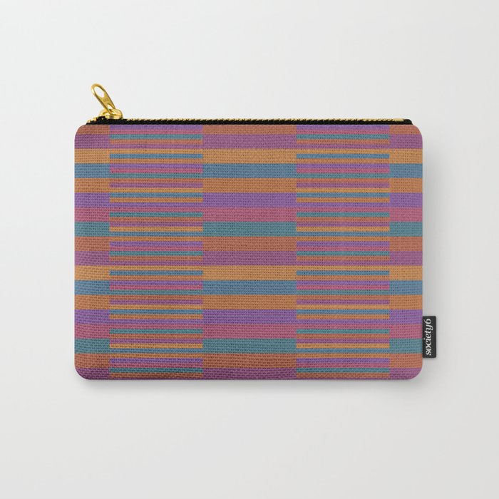 Mixed Stripes Pattern IX Retro Rainbow Carry All Pouch Gallery Image 1