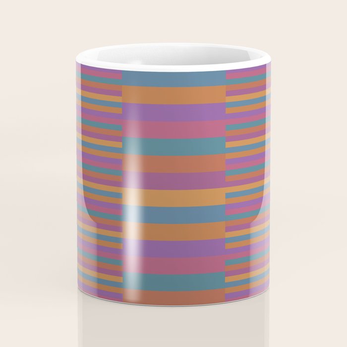 Mixed Stripes Pattern IX Retro Rainbow Coffee Mug Gallery Image 4