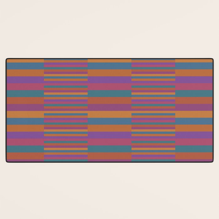 Mixed Stripes Pattern IX Retro Rainbow Desk Mat Gallery Image 3