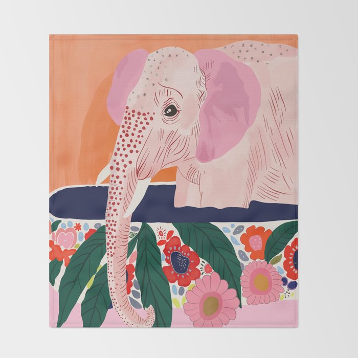 Elephant Spa Day Throw Blanket Gallery Image 2