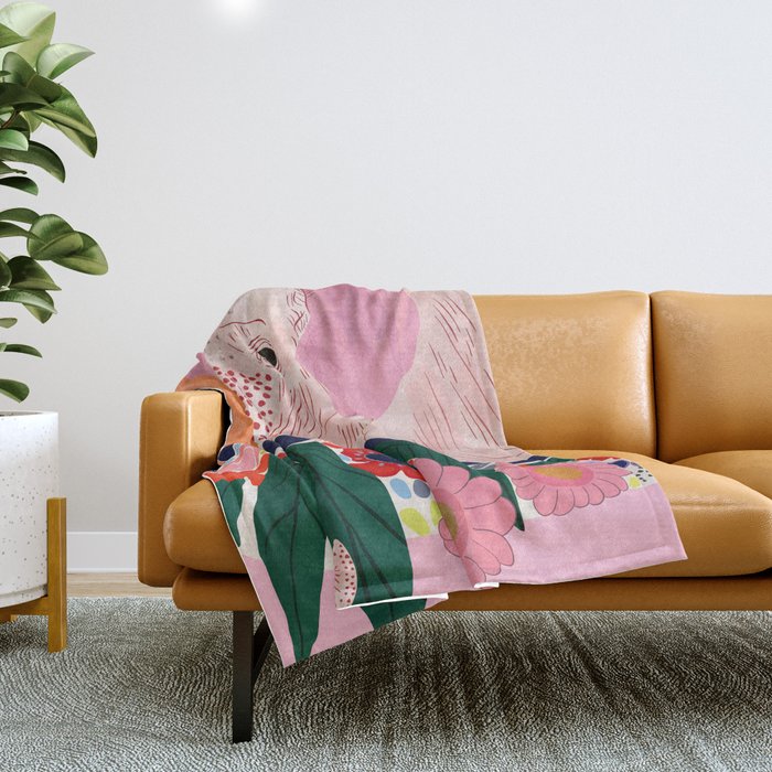 Elephant Spa Day Throw Blanket Gallery Image 1