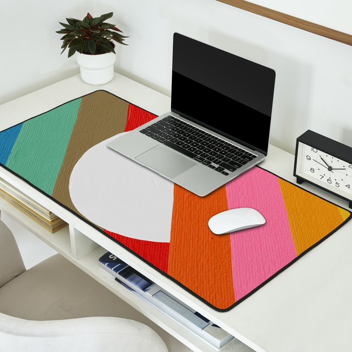 Diagonal Color Blocking - Rainbow Moon Desk Mat Gallery Image 2