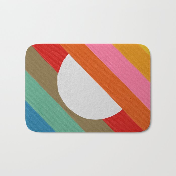 Diagonal Color Blocking - Rainbow Moon Bath Mat Gallery Image 1