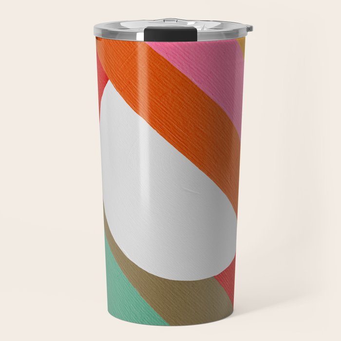 Diagonal Color Blocking - Rainbow Moon Travel Mug Gallery Image 1