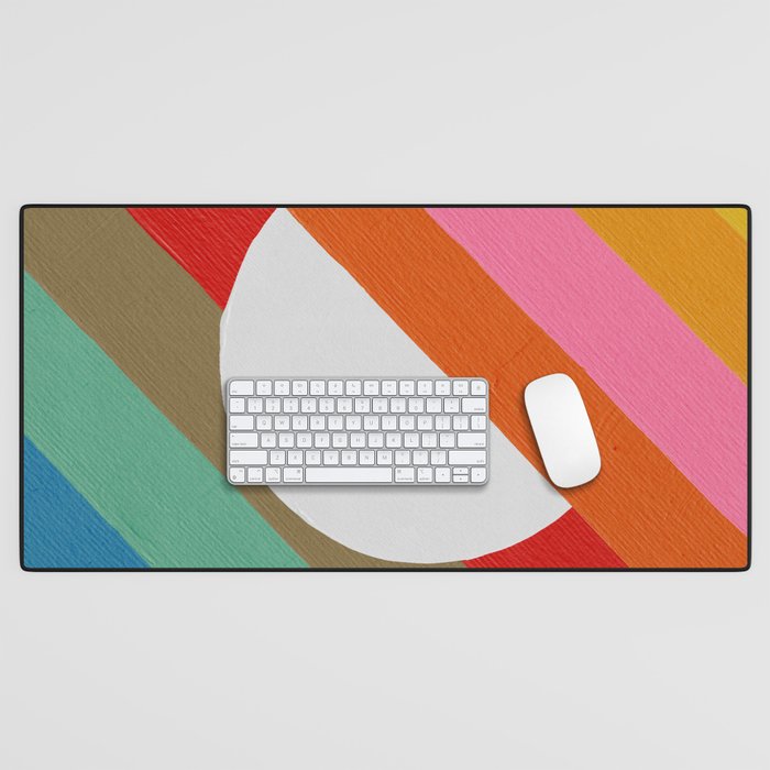 Diagonal Color Blocking - Rainbow Moon Desk Mat Gallery Image 1