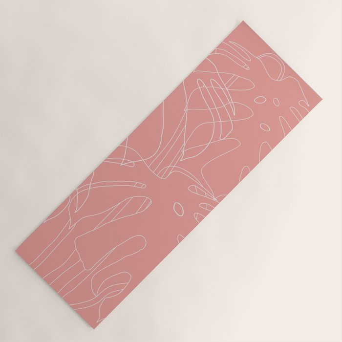 Monstera No2 Pink Yoga Mat Gallery Image 1