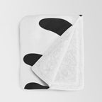 Abstract black and white organic nature art pattern Throw Blanket Gallery Image 3