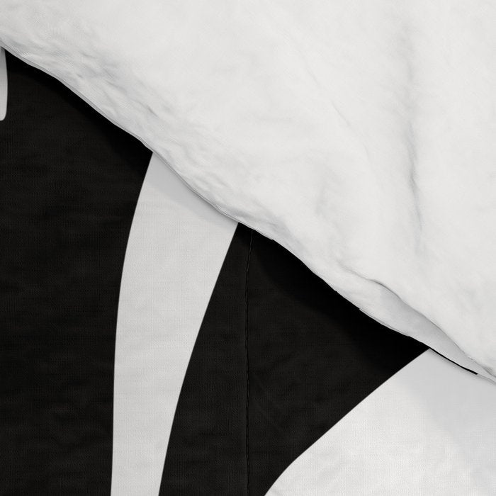 Abstract black and white organic nature art pattern Comforter Gallery Image 4