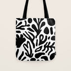 Abstract black and white organic nature art pattern Tote Bag Gallery Image 1