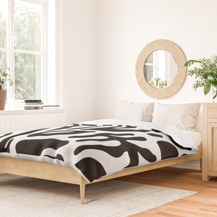 Abstract black and white organic nature art pattern Duvet Cover Gallery Image 2