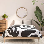 Abstract black and white organic nature art pattern Comforter Gallery Image 3