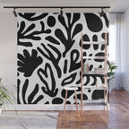 Abstract black and white organic nature art pattern Wall Mural Gallery Image 1