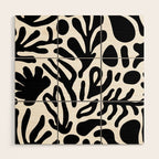 Abstract black and white organic nature art pattern Wood Wall Art Gallery Image 1