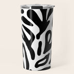 Abstract black and white organic nature art pattern Travel Mug Gallery Image 1