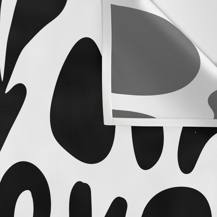 Abstract black and white organic nature art pattern Wall Tapestry Gallery Image 3