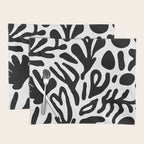 Abstract black and white organic nature art pattern Placemat Gallery Image 1