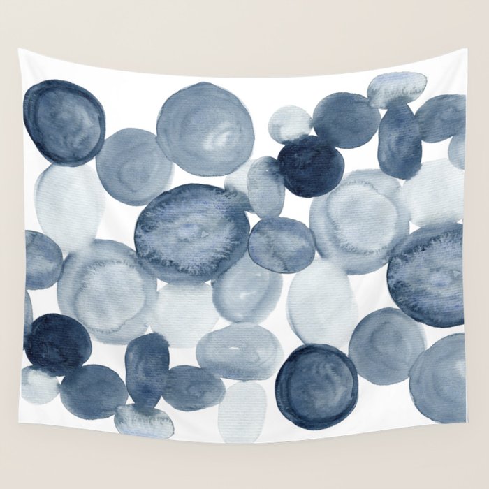 Pebbles Watercolor Abstract Wall Tapestry Gallery Image 4