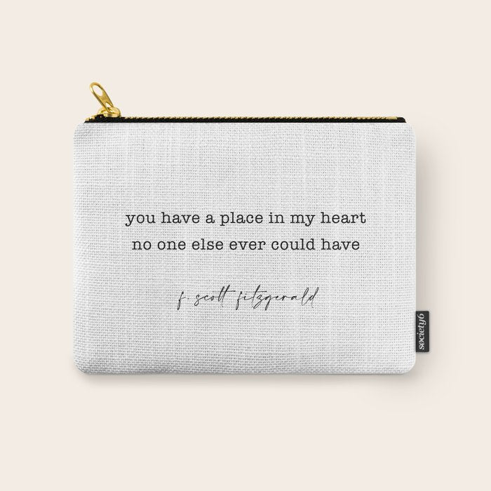 scott fitzgerald quote, love quote Carry All Pouch Gallery Image 1