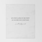 scott fitzgerald quote, love quote Throw Blanket Gallery Image 2
