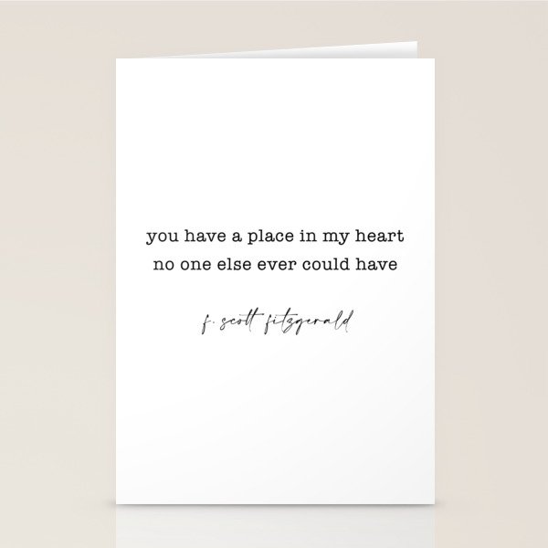 scott fitzgerald quote, love quote Stationery Card Gallery Image 1