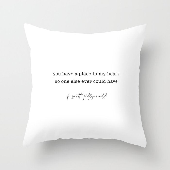 scott fitzgerald quote, love quote Throw Pillow Gallery Image 6