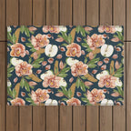 Tropical flowers autumn field D Outdoor Rug Gallery Image 1