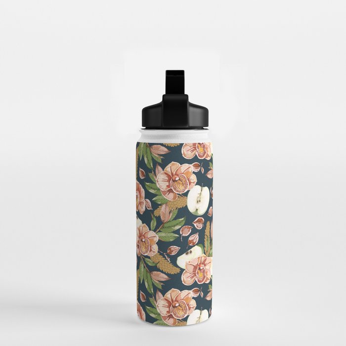Tropical flowers autumn field D Water Bottle Gallery Image 2