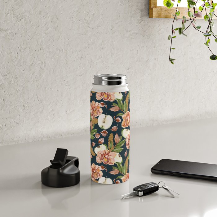 Tropical flowers autumn field D Water Bottle Gallery Image 4