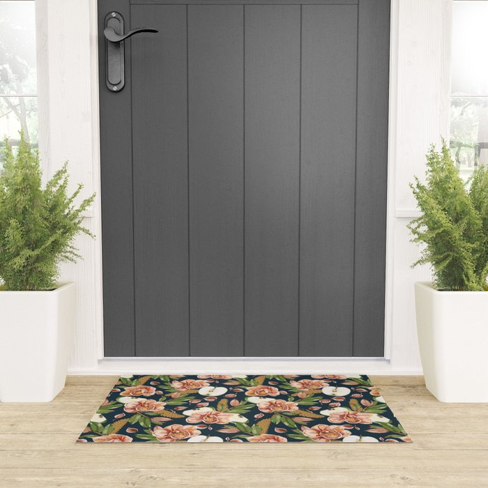 Tropical flowers autumn field D Welcome Mat Gallery Image 3