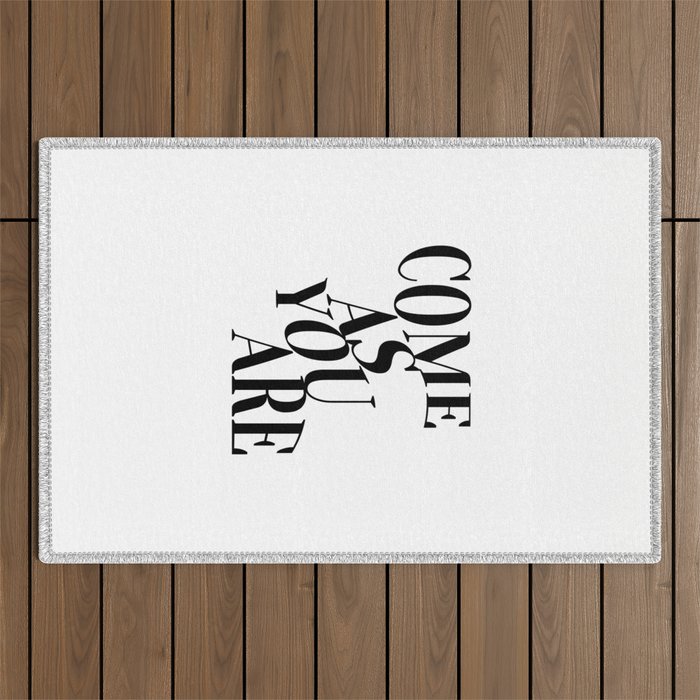 Come As You Are (Wavy - B&W) Outdoor Rug Gallery Image 1