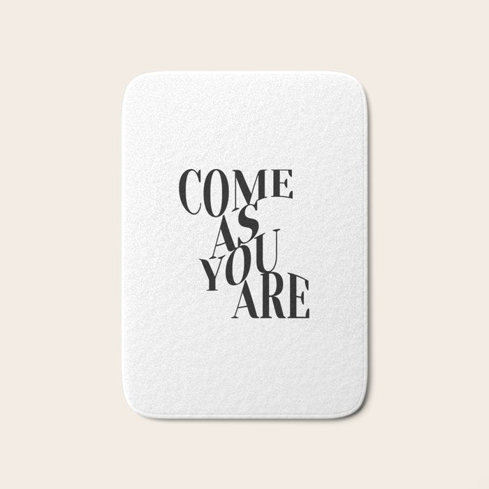 Come As You Are (Wavy - B&W) Bath Mat Gallery Image 1