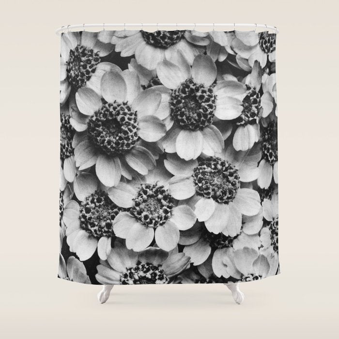Yarrow flower blossoms vintage black and white photograph by Karl Blossfeldt   Shower Curtain Gallery Image 1