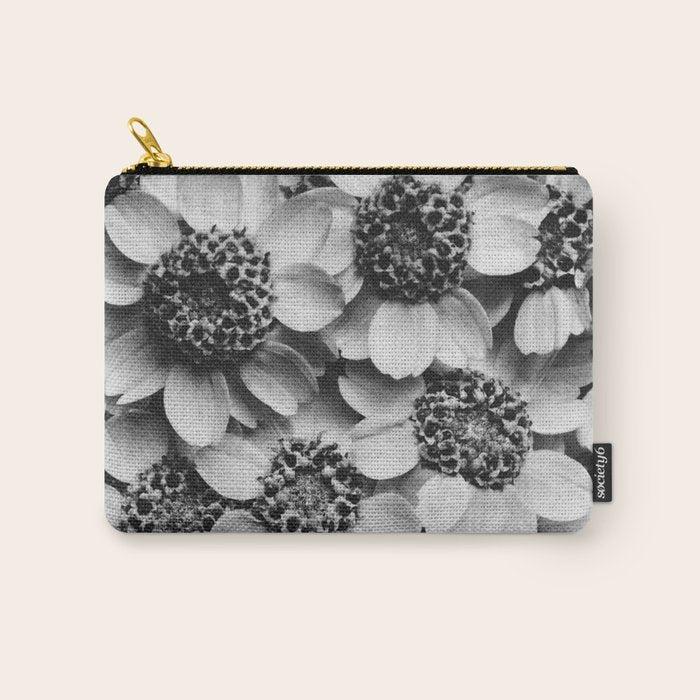 Yarrow flower blossoms vintage black and white photograph by Karl Blossfeldt   Carry All Pouch Gallery Image 1