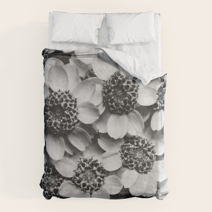Yarrow flower blossoms vintage black and white photograph by Karl Blossfeldt   Duvet Cover Gallery Image 6