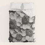 Yarrow flower blossoms vintage black and white photograph by Karl Blossfeldt   Duvet Cover Gallery Image 6