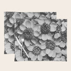 Yarrow flower blossoms vintage black and white photograph by Karl Blossfeldt   Placemat Gallery Image 1