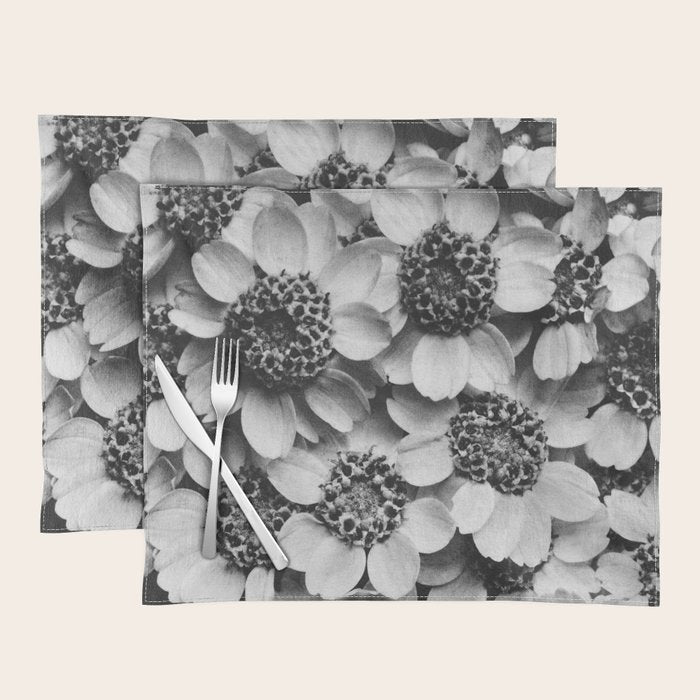 Yarrow flower blossoms vintage black and white photograph by Karl Blossfeldt   Placemat Gallery Image 1