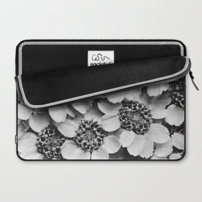 Yarrow flower blossoms vintage black and white photograph by Karl Blossfeldt   Laptop Sleeve Gallery Image 2