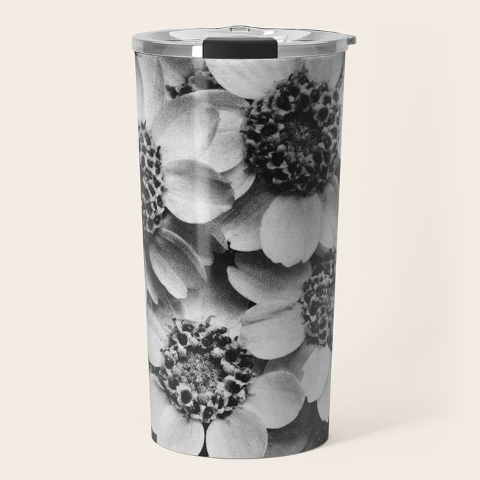 Yarrow flower blossoms vintage black and white photograph by Karl Blossfeldt   Travel Mug Gallery Image 1