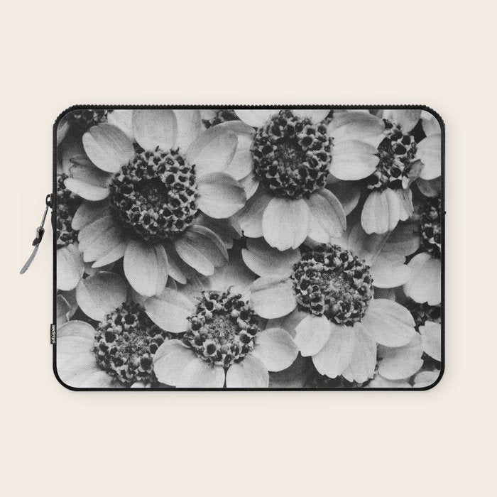 Yarrow flower blossoms vintage black and white photograph by Karl Blossfeldt   Laptop Sleeve Gallery Image 1