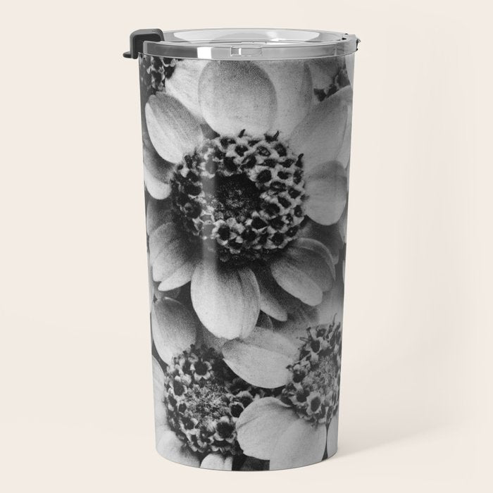Yarrow flower blossoms vintage black and white photograph by Karl Blossfeldt   Travel Mug Gallery Image 3