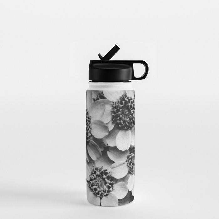 Yarrow flower blossoms vintage black and white photograph by Karl Blossfeldt   Water Bottle Gallery Image 1